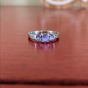 Diamond and Tanzanite gold ring - size 6.5